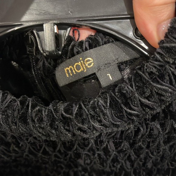 Maje | Dresses | Maje Velvet Pattern Shrt Sleeve Dress Size 1 - Picture 10 of 13